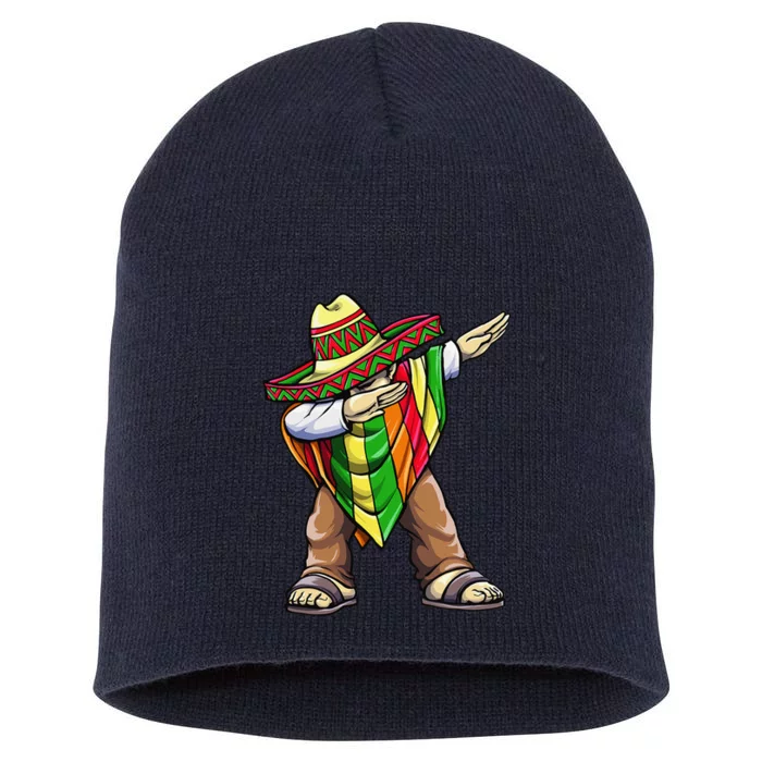 Dabbing Mexican Poncho Cinco De Mayo Short Acrylic Beanie