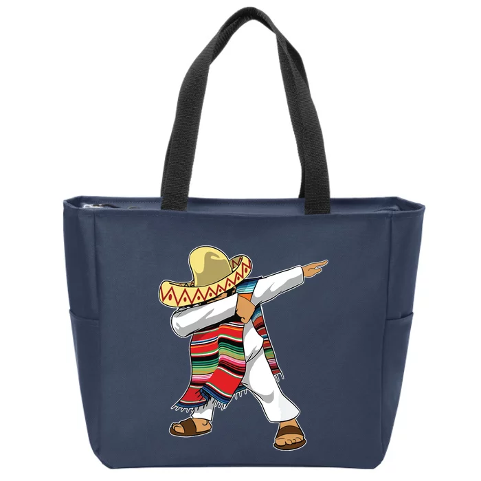 Dabbing Mexican Poncho Cinco De Mayo Sombrero Dab Zip Tote Bag