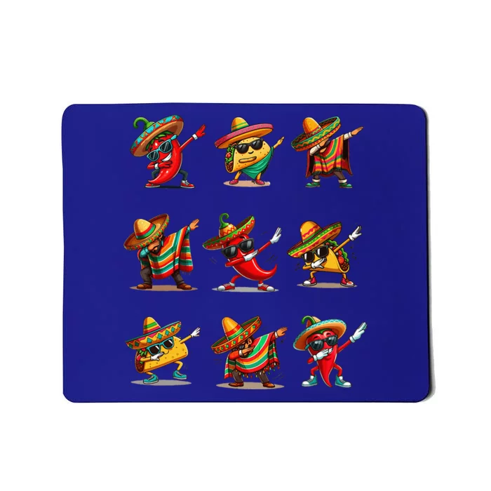 Dabbing Mexican Poncho Taco Cinco De Mayo Mousepad