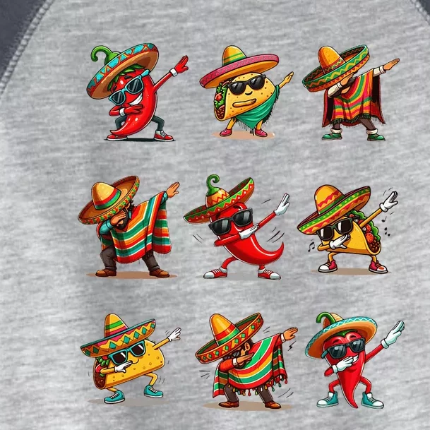 Dabbing Mexican Poncho Taco Cinco De Mayo Toddler Fine Jersey T-Shirt