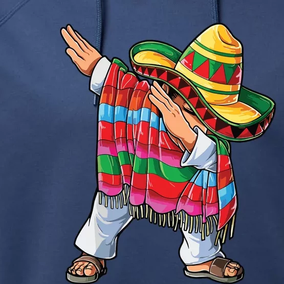 Dabbing Mexican Poncho Cinco De Mayo Performance Fleece Hoodie