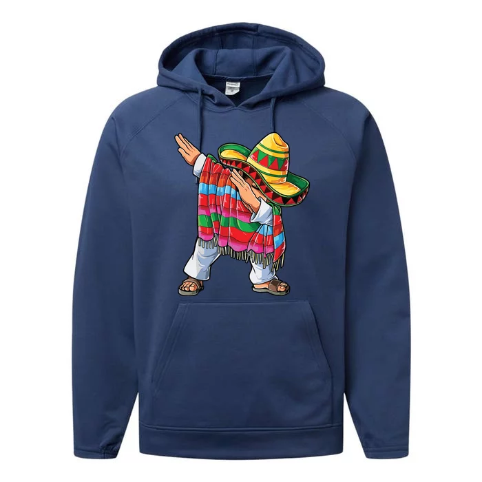 Dabbing Mexican Poncho Cinco De Mayo Performance Fleece Hoodie