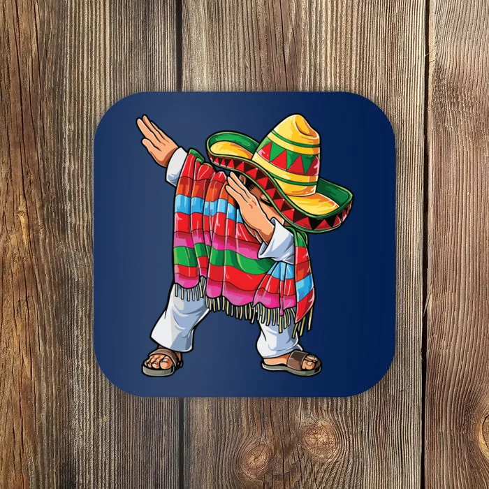 Dabbing Mexican Poncho Cinco De Mayo Coaster