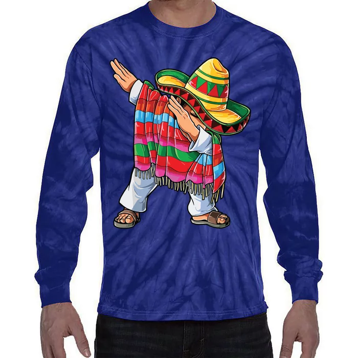 Dabbing Mexican Poncho Cinco De Mayo Tie-Dye Long Sleeve Shirt