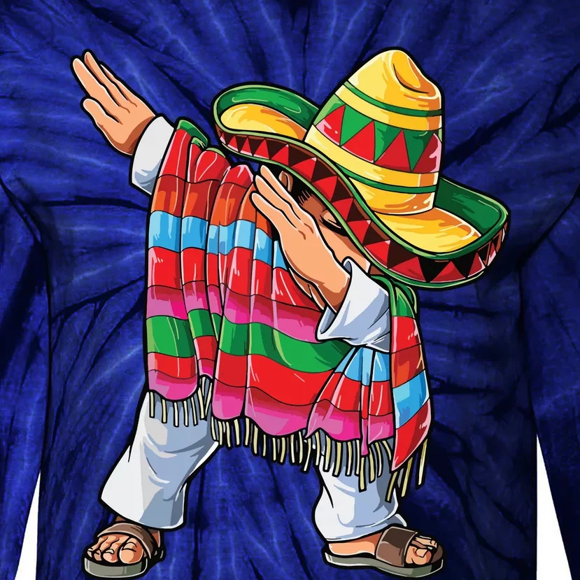 Dabbing Mexican Poncho Cinco De Mayo Tie-Dye Long Sleeve Shirt