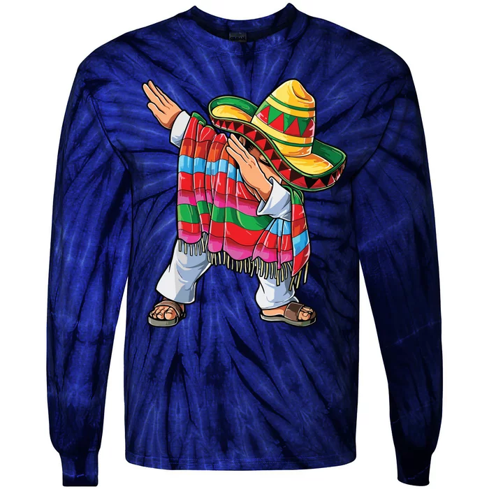 Dabbing Mexican Poncho Cinco De Mayo Tie-Dye Long Sleeve Shirt