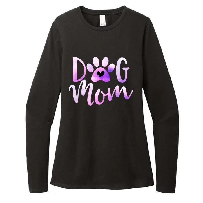 Dog Mom Purple Paw Love Rescue Dogs Cute Mama Gift Womens CVC Long Sleeve Shirt