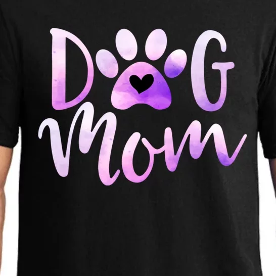 Dog Mom Purple Paw Love Rescue Dogs Cute Mama Gift Pajama Set