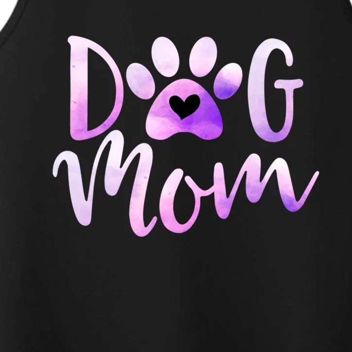 Dog Mom Purple Paw Love Rescue Dogs Cute Mama Gift Performance Tank