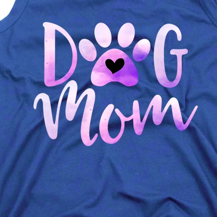 Dog Mom Purple Paw Love Rescue Dogs Cute Mama Gift Tank Top