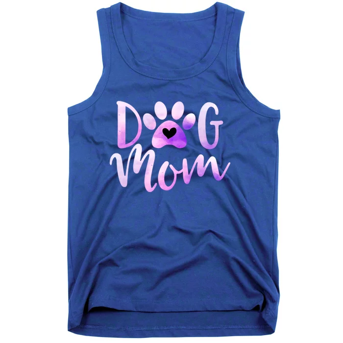 Dog Mom Purple Paw Love Rescue Dogs Cute Mama Gift Tank Top