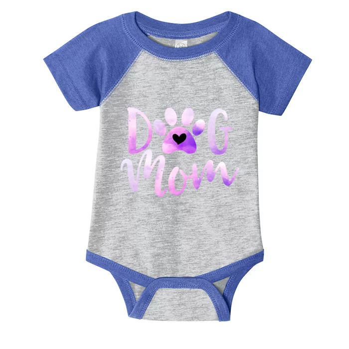 Dog Mom Purple Paw Love Rescue Dogs Cute Mama Gift Infant Baby Jersey Bodysuit