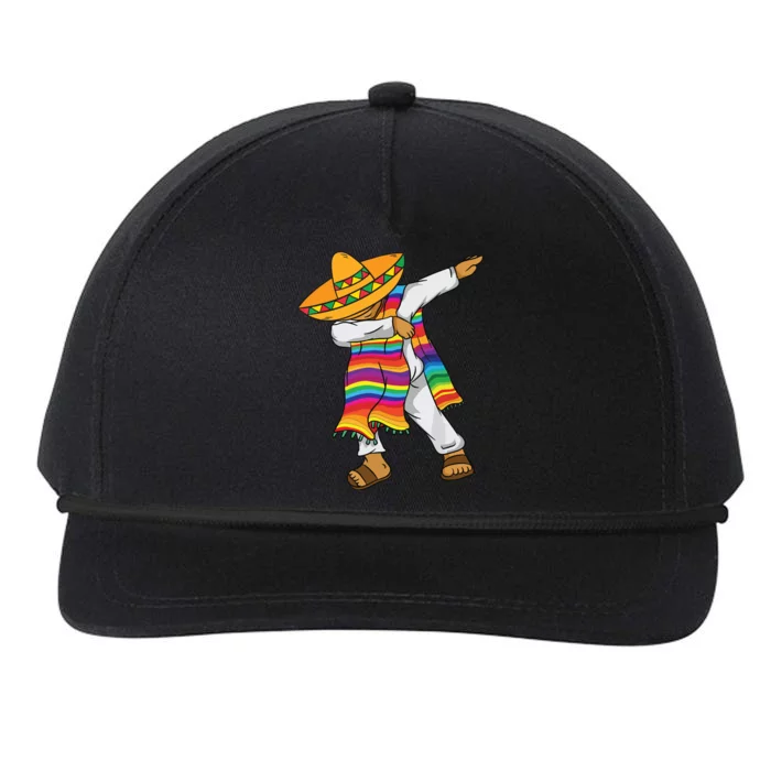 Dabbing Mexican Poncho Cinco De Mayo Snapback Five-Panel Rope Hat