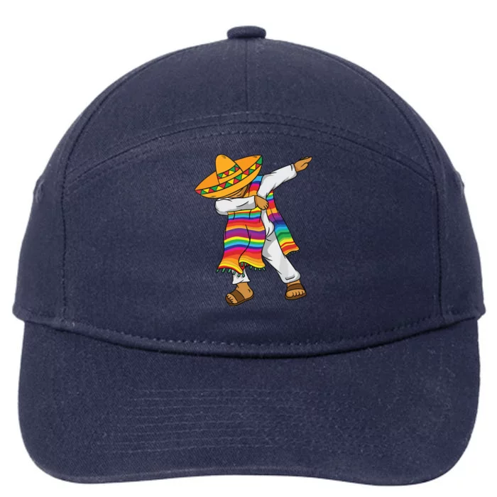 Dabbing Mexican Poncho Cinco De Mayo 7-Panel Snapback Hat