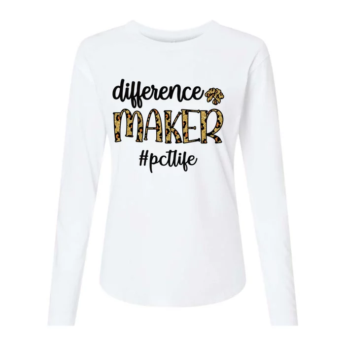 Difference Maker Pct Life Proud Patient Care Tech Gift Womens Cotton Relaxed Long Sleeve T-Shirt