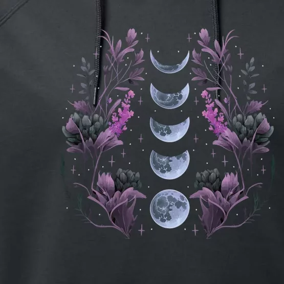 Dark Moon Phases Performance Fleece Hoodie