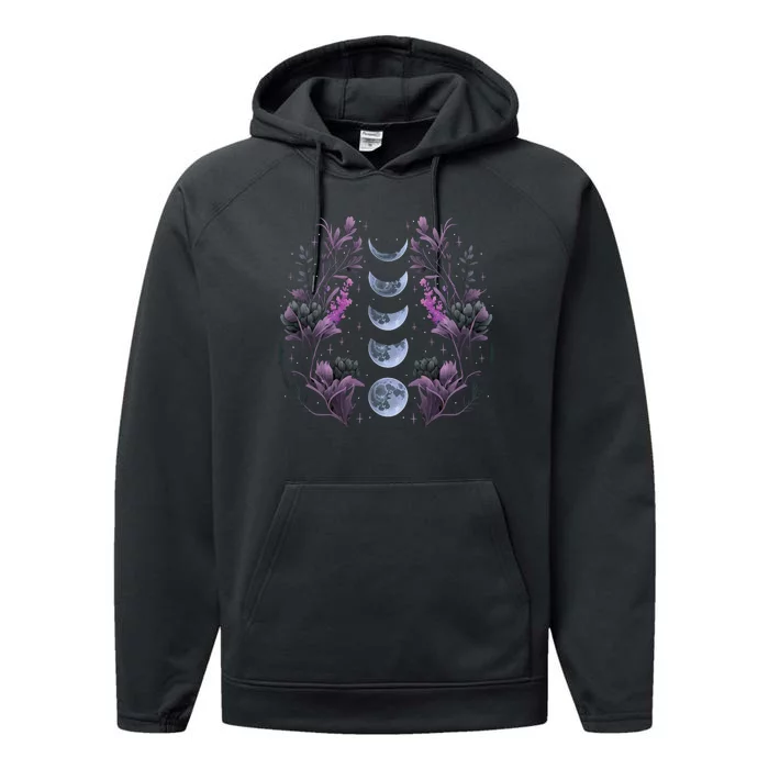 Dark Moon Phases Performance Fleece Hoodie