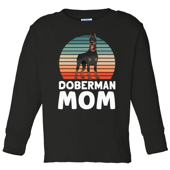 Doberman Mom Pinscher Dog Dobermans Cute Mother Toddler Long Sleeve Shirt