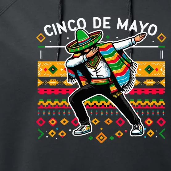 Dabbing Mexican Poncho Cinco De Mayo Fiesta Performance Fleece Hoodie