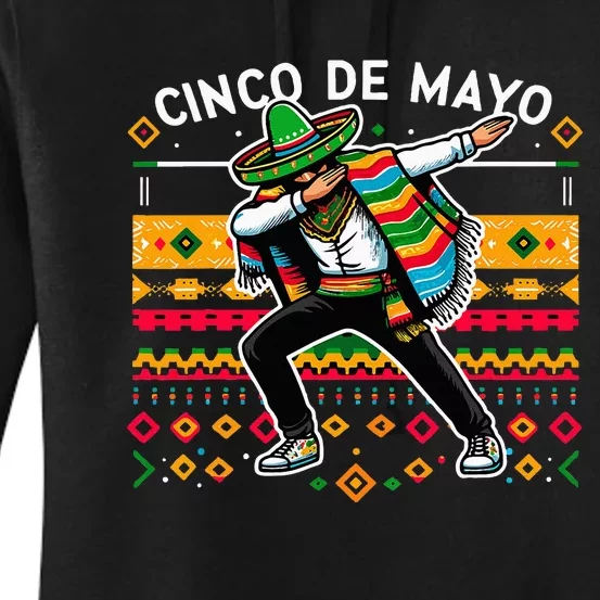 Dabbing Mexican Poncho Cinco De Mayo Fiesta Women's Pullover Hoodie