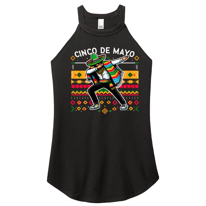 Dabbing Mexican Poncho Cinco De Mayo Fiesta Women’s Perfect Tri Rocker Tank