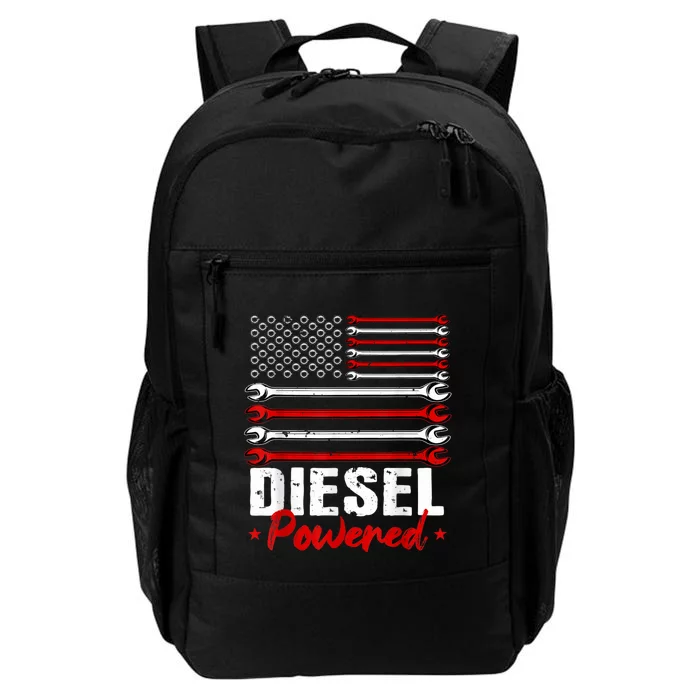 Diesel Mechanic Powered Patriotic American Flag Daily Commute Backpack