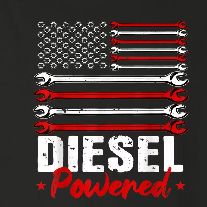 Diesel Mechanic Powered Patriotic American Flag Toddler Long Sleeve Shirt