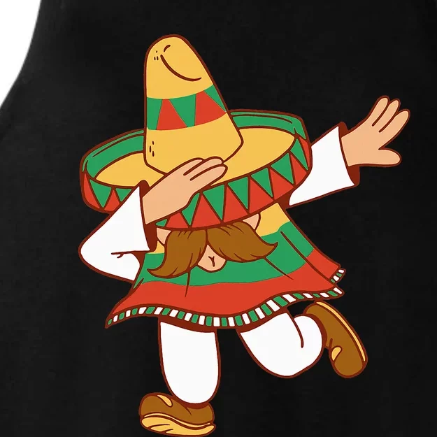 Dabbing Mexican Poncho Cinco de Mayo Dab Sombrero Ladies Tri-Blend Wicking Tank