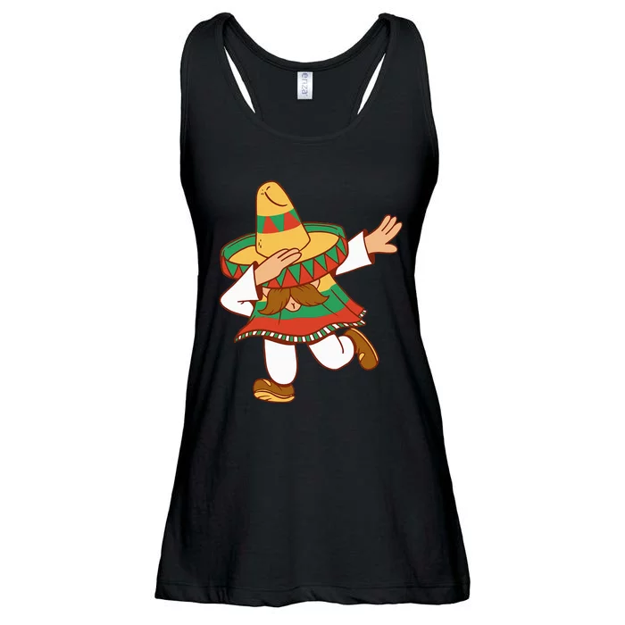 Dabbing Mexican Poncho Cinco de Mayo Dab Sombrero Ladies Essential Flowy Tank