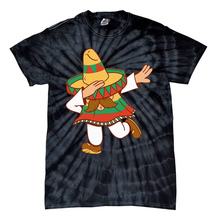 Dabbing Mexican Poncho Cinco de Mayo Dab Sombrero Tie-Dye T-Shirt