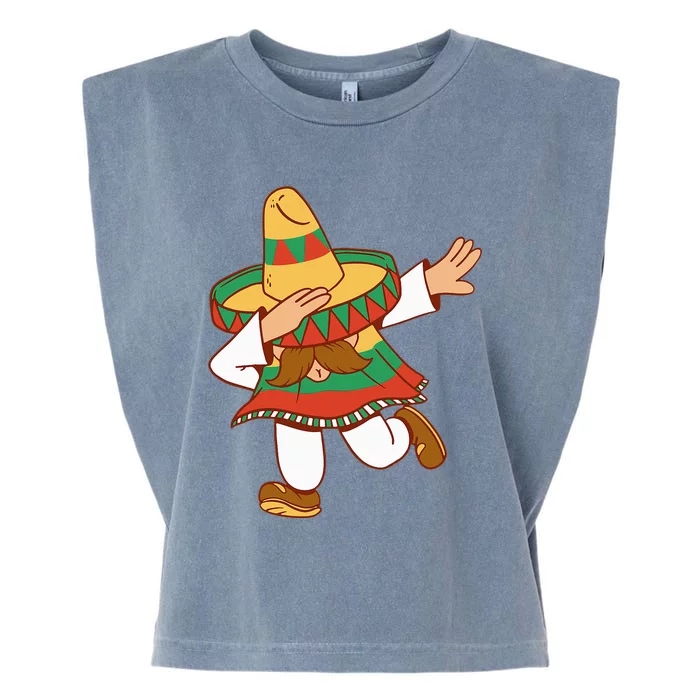 Dabbing Mexican Poncho Cinco de Mayo Dab Sombrero Garment-Dyed Women's Muscle Tee