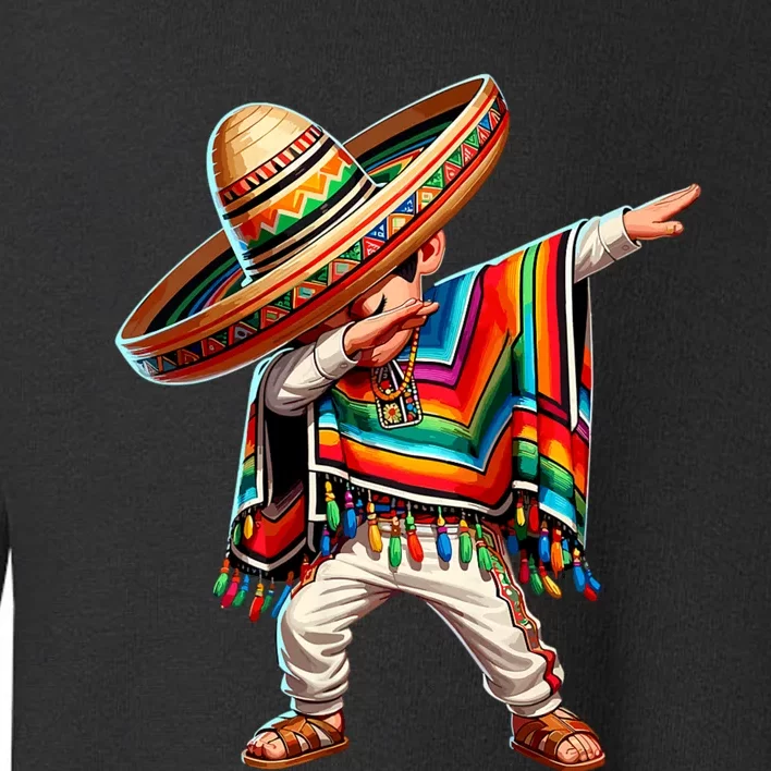 Dabbing Mexican Poncho Cinco De Mayo Mexican Boy Dabbing Poncho Toddler Sweatshirt