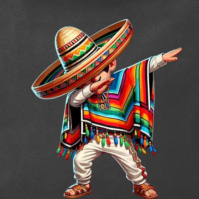 Dabbing Mexican Poncho Cinco De Mayo Mexican Boy Dabbing Poncho Zip Tote Bag