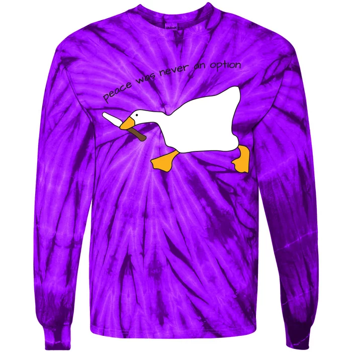 Duck Murder Peace Was Never An Option Tie-Dye Long Sleeve Shirt