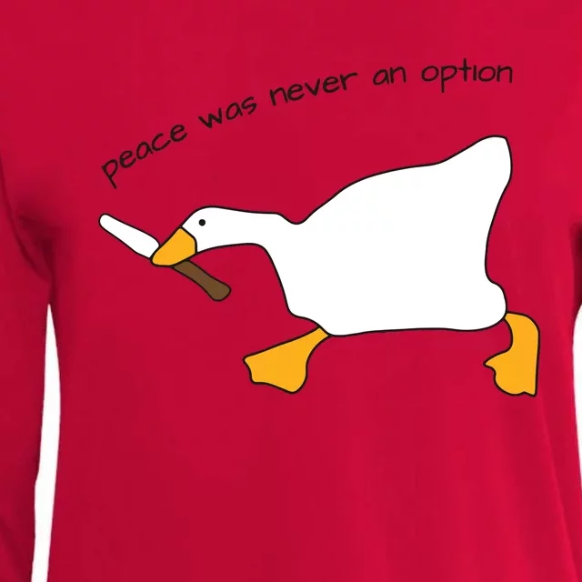 Duck Murder Peace Was Never An Option Womens Cotton Relaxed Long Sleeve T-Shirt