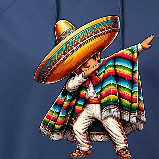 Dabbing Mexican Poncho Cinco De Mayo Performance Fleece Hoodie