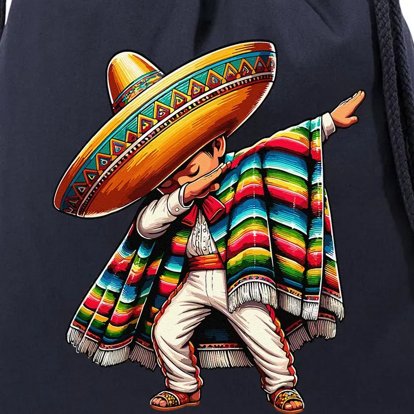 Dabbing Mexican Poncho Cinco De Mayo Drawstring Bag