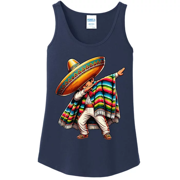 Dabbing Mexican Poncho Cinco De Mayo Ladies Essential Tank