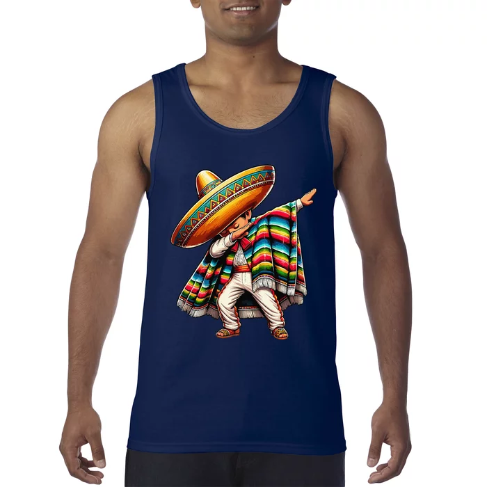 Dabbing Mexican Poncho Cinco De Mayo Tank Top