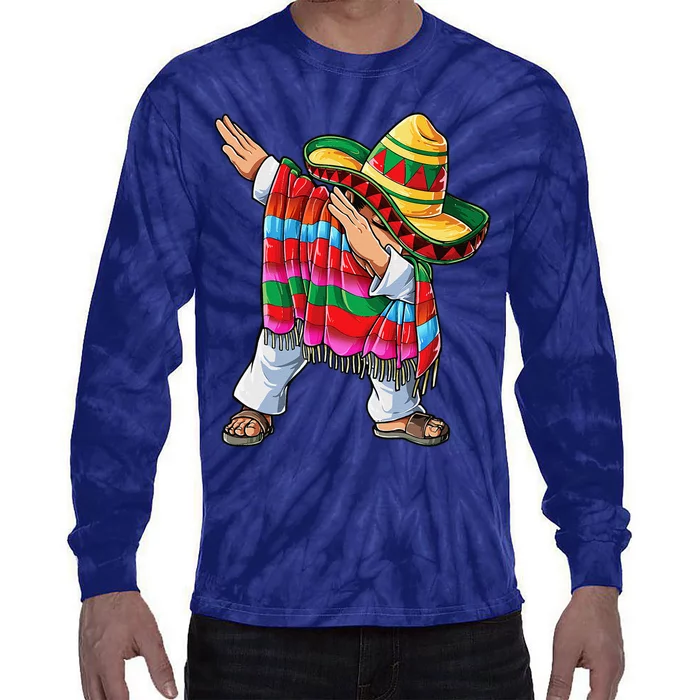 Dabbing Mexican Poncho Cinco De Mayo Short Sleeve Sombrero Dab Tie-Dye Long Sleeve Shirt