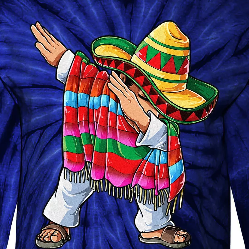 Dabbing Mexican Poncho Cinco De Mayo Short Sleeve Sombrero Dab Tie-Dye Long Sleeve Shirt