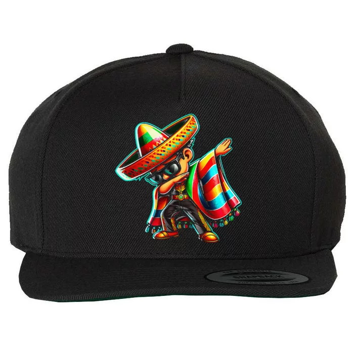 Dabbing Mexican Poncho Cinco De Mayo Wool Snapback Cap