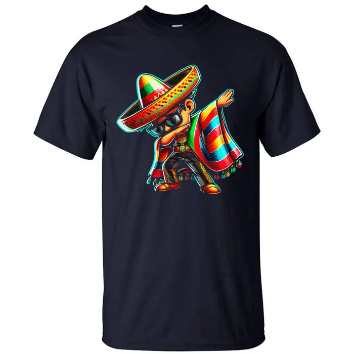 Dabbing Mexican Poncho Cinco De Mayo Tall T-Shirt