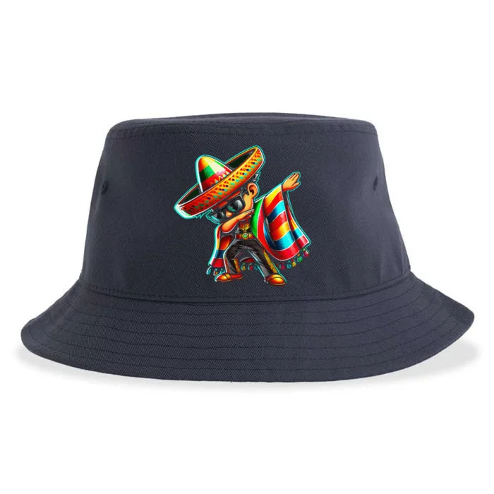 Dabbing Mexican Poncho Cinco De Mayo Sustainable Bucket Hat