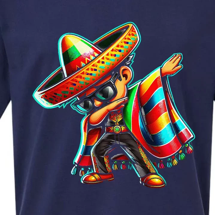 Dabbing Mexican Poncho Cinco De Mayo Sueded Cloud Jersey T-Shirt