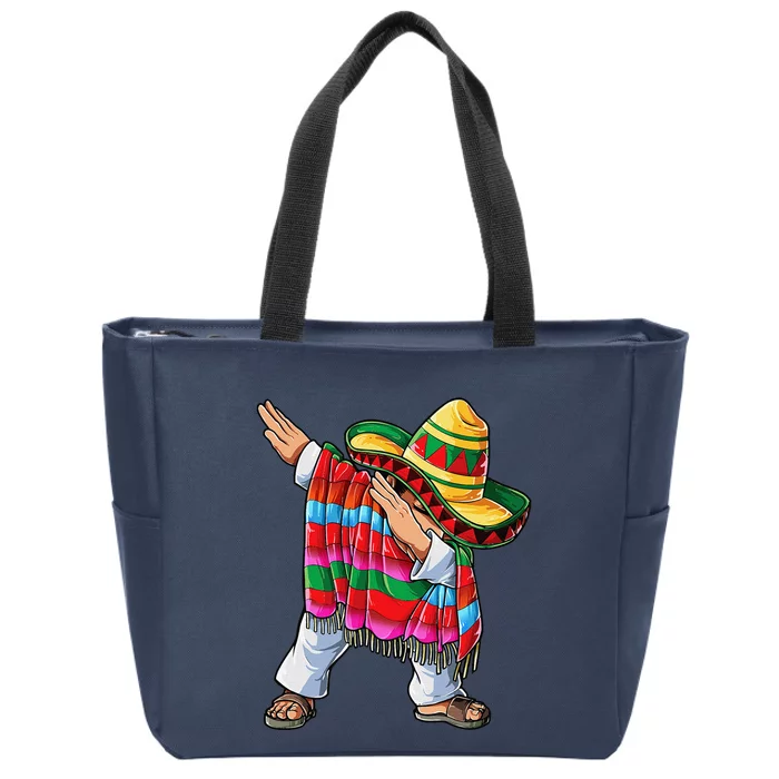 Dabbing Mexican Poncho Cinco De Mayo Sombrero Dab Zip Tote Bag