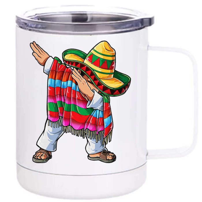 Dabbing Mexican Poncho Cinco De Mayo Sombrero Dab Front & Back 12oz Stainless Steel Tumbler Cup