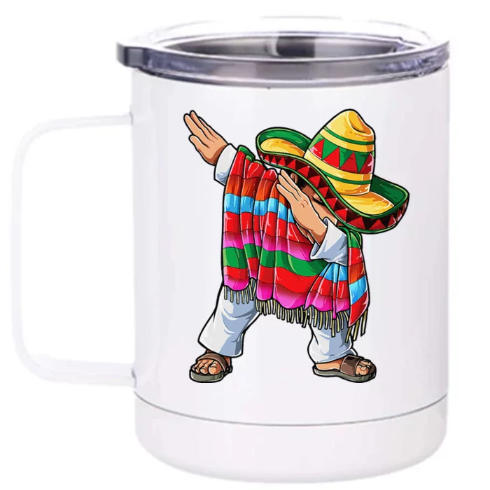 Dabbing Mexican Poncho Cinco De Mayo Sombrero Dab Front & Back 12oz Stainless Steel Tumbler Cup