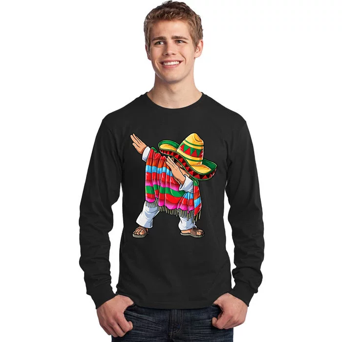 Dabbing Mexican Poncho Cinco De Mayo Short Sleeve Sombrero Dab Tall Long Sleeve T-Shirt