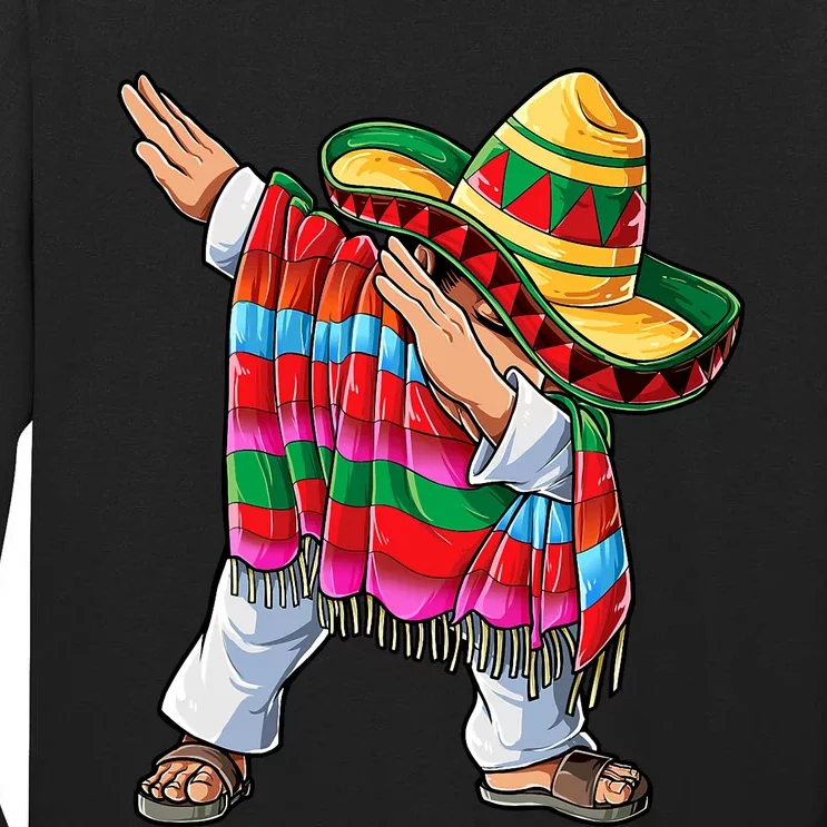 Dabbing Mexican Poncho Cinco De Mayo Short Sleeve Sombrero Dab Tall Long Sleeve T-Shirt